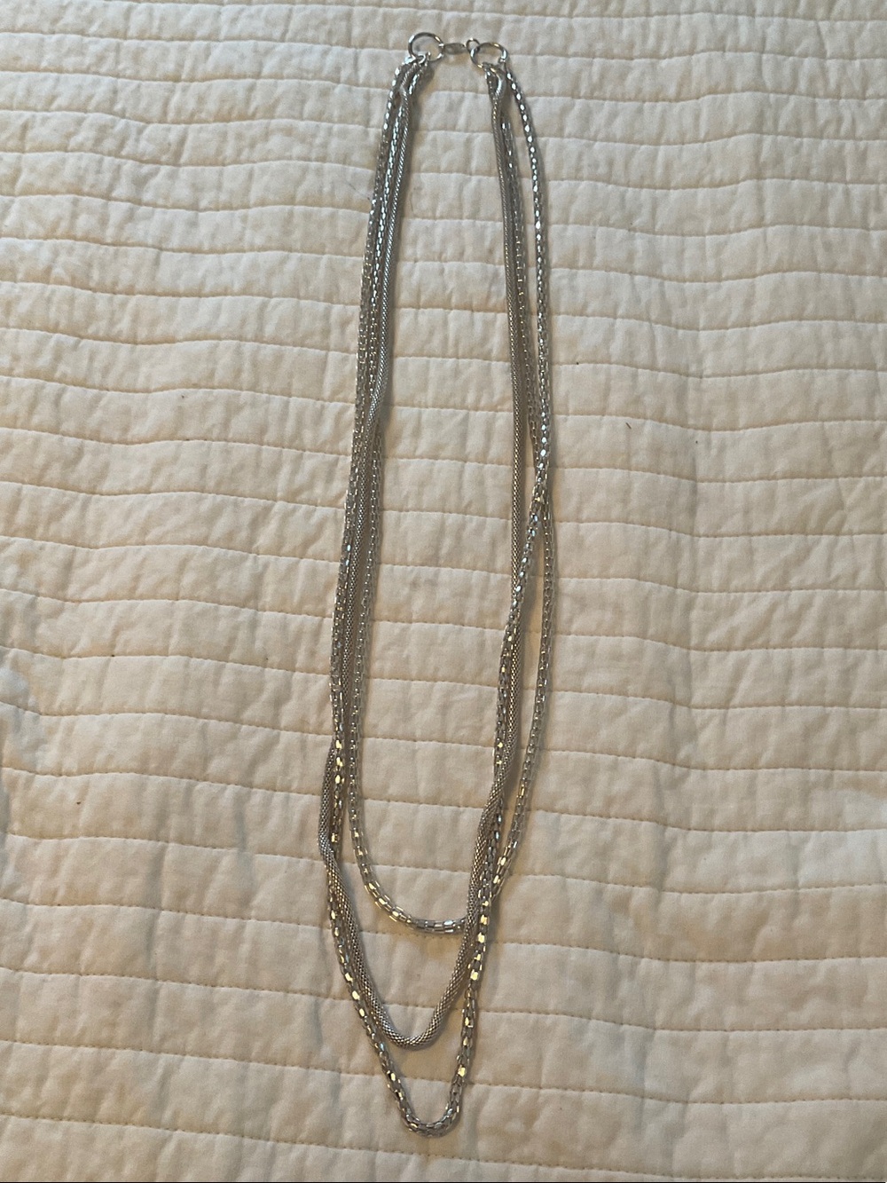 Silver Layered Multi-Chain Necklace - Women Jewelry